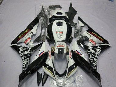 Black and White Playboy 2007-2008 CBR600RR Motorcycle Fairing