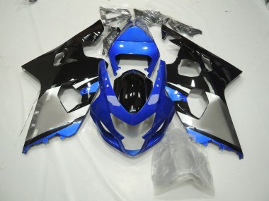 Blue Black and Silver 2004-2005 GSXR 600-750 Motorcycle Fairing