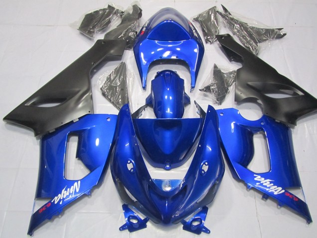 Blue and Black 2005-2006 ZX6R Motorcycle Fairing