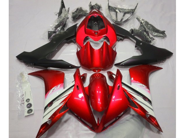 Bright Red & White 2004-2006 R1 Motorcycle Fairing