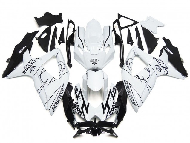 Custom Corona Special with White 2008-2010 GSXR 600-750 Motorcycle Fairing