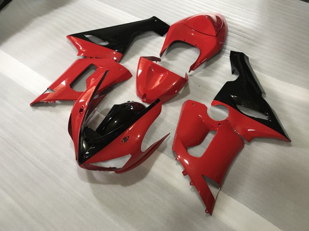 Custom Red and Black 2005-2006 ZX6R Motorcycle Fairing