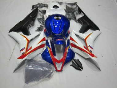 Deep Blue White and Red HRC 2007-2008 CBR600RR Motorcycle Fairing