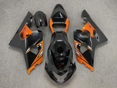 Gloss Black and Orange 2004-2005 GSXR 600-750 Motorcycle Fairing