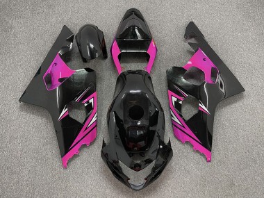 Gloss Black and Pink 2004-2005 GSXR 600-750 Motorcycle Fairing