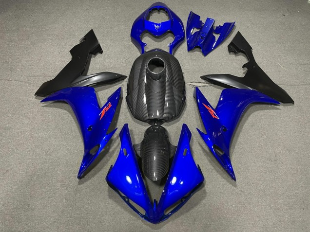 Gloss Blue and Carbon Fiber Style 2004-2006 R1 Motorcycle Fairing