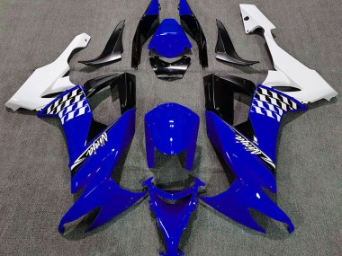 Gloss Blue and White 2008-2010 ZX10R Motorcycle Fairing