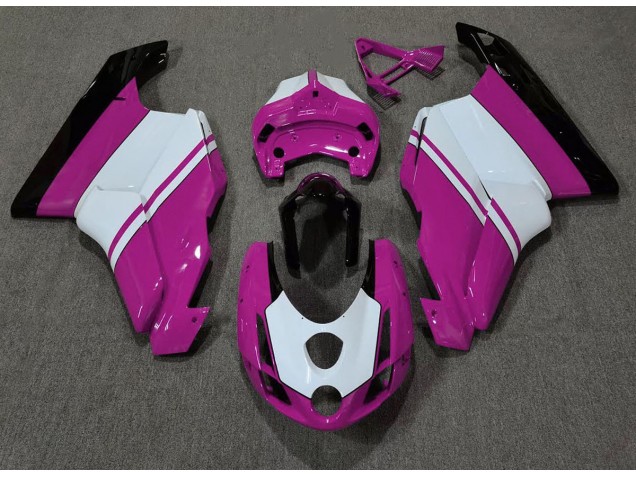 Gloss Pink & White 2003-2004 Ducati 749 999 Motorcycle Fairing