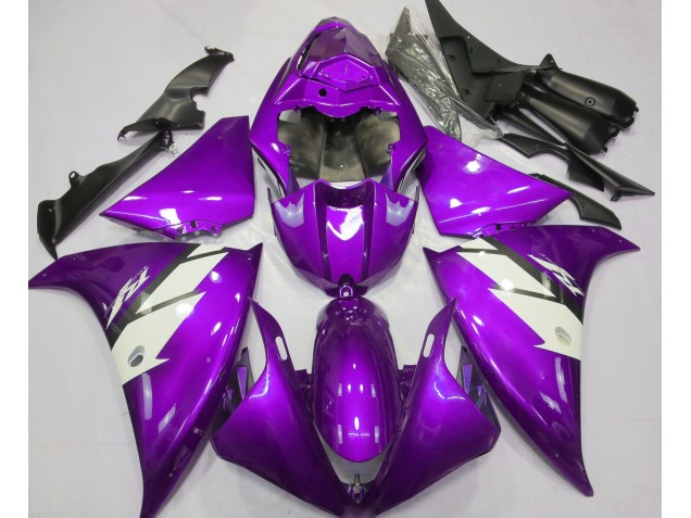 Gloss Purple & White 2012-2014 R1 Motorcycle Fairing