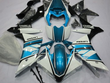 Gloss White and Light Blue 2007-2008 R1 Motorcycle Fairing