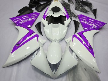 Gloss White and Purple 2012-2014 R1 Motorcycle Fairing