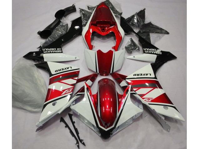 Gloss White and Red 2007-2008 R1 Motorcycle Fairing