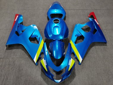 Pearl Blue Yellow 2004-2005 GSXR 600-750 Motorcycle Fairing