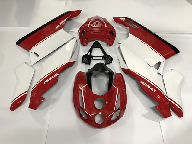 White Red and Black 2003-2004 Ducati 749 999 Motorcycle Fairing