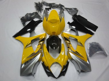 Yellow Silver 2007-2008 GSXR 1000 Motorcycle Fairing