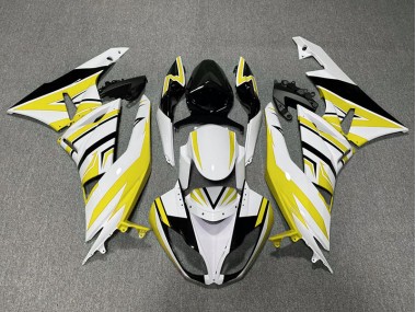 Yellow White and Black Zag 2009-2012 ZX6R Motorcycle Fairing